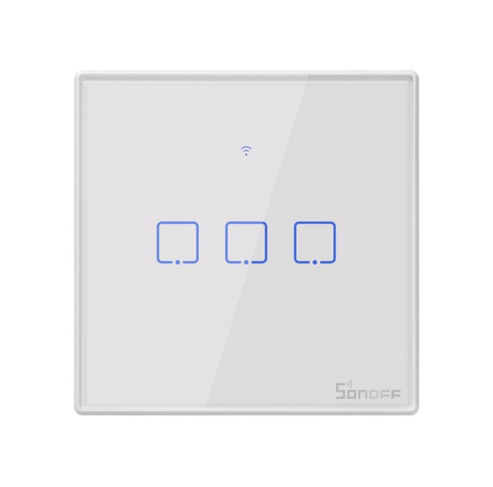کلید هوشمند WIFI  سه پل مدل T2 ساناف با قابلیت ریموت RF